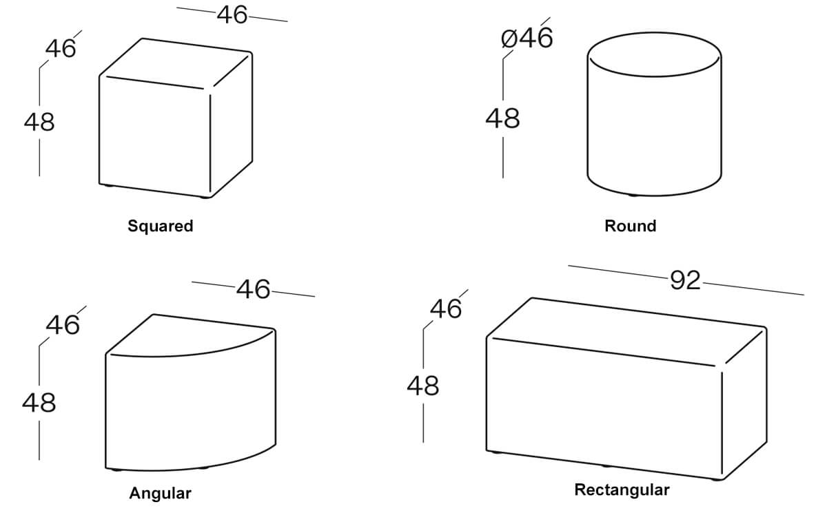 Size Pouf Sofas Size Pouf Sofas