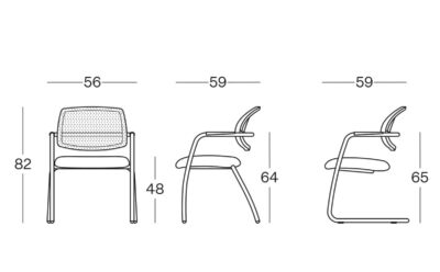 Size(meshback)key Visitor Chair