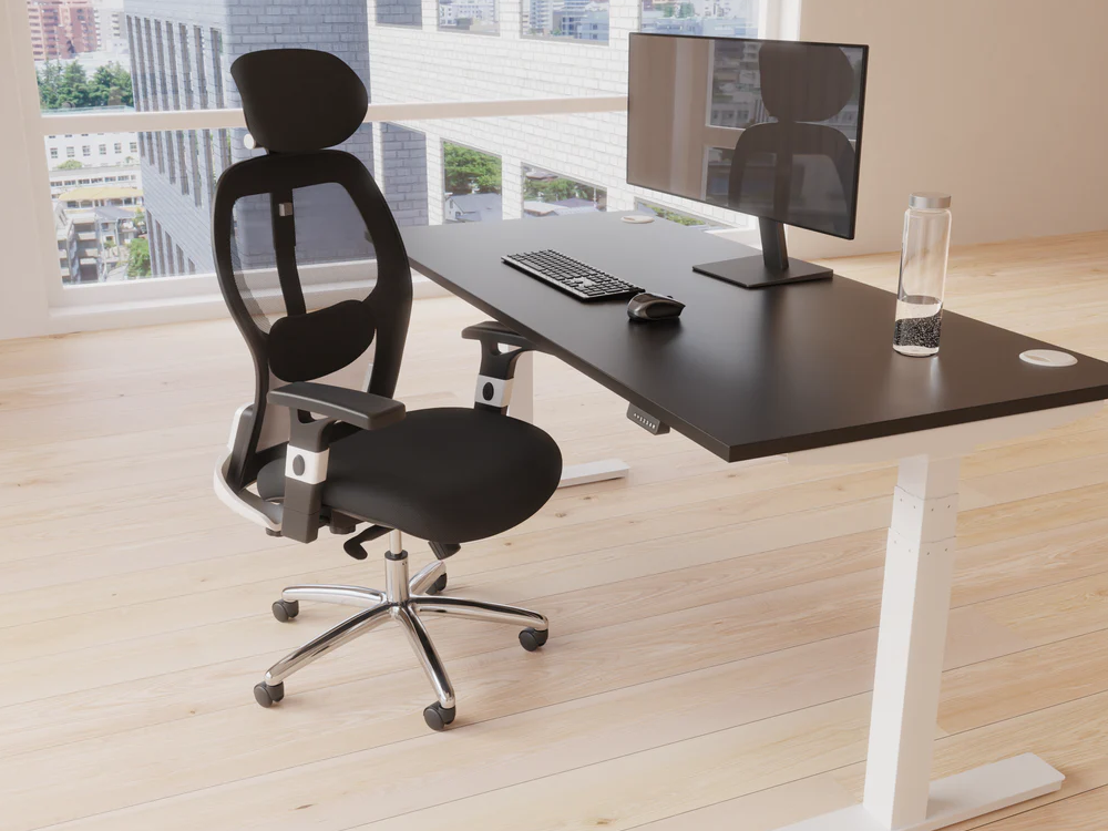 Bennett – Mesh Back Black Fabric Chair 02 Img