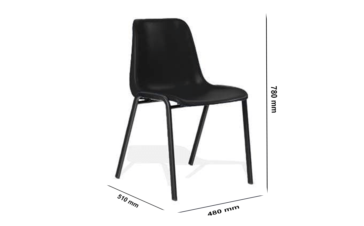 Size Duran Black Polypropylene Stacking Visitor Chair Size Duran Black Polypropylene Stacking Visitor Chair