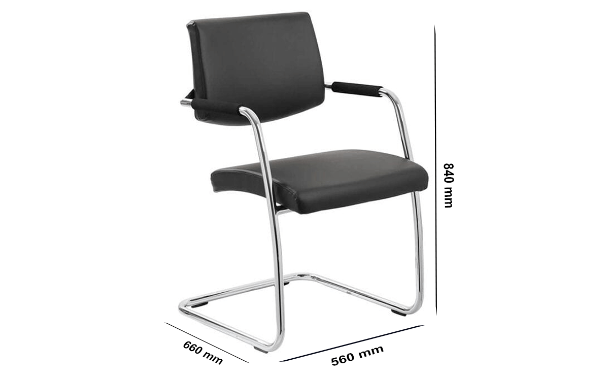 Size Velma – Black Cantilever Visitor Chair With Arms Size Velma – Black Cantilever Visitor Chair With Arms