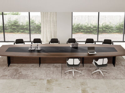 Antioch 2 Barrel Shaped Meeting Room Table With Modesty Panel 2