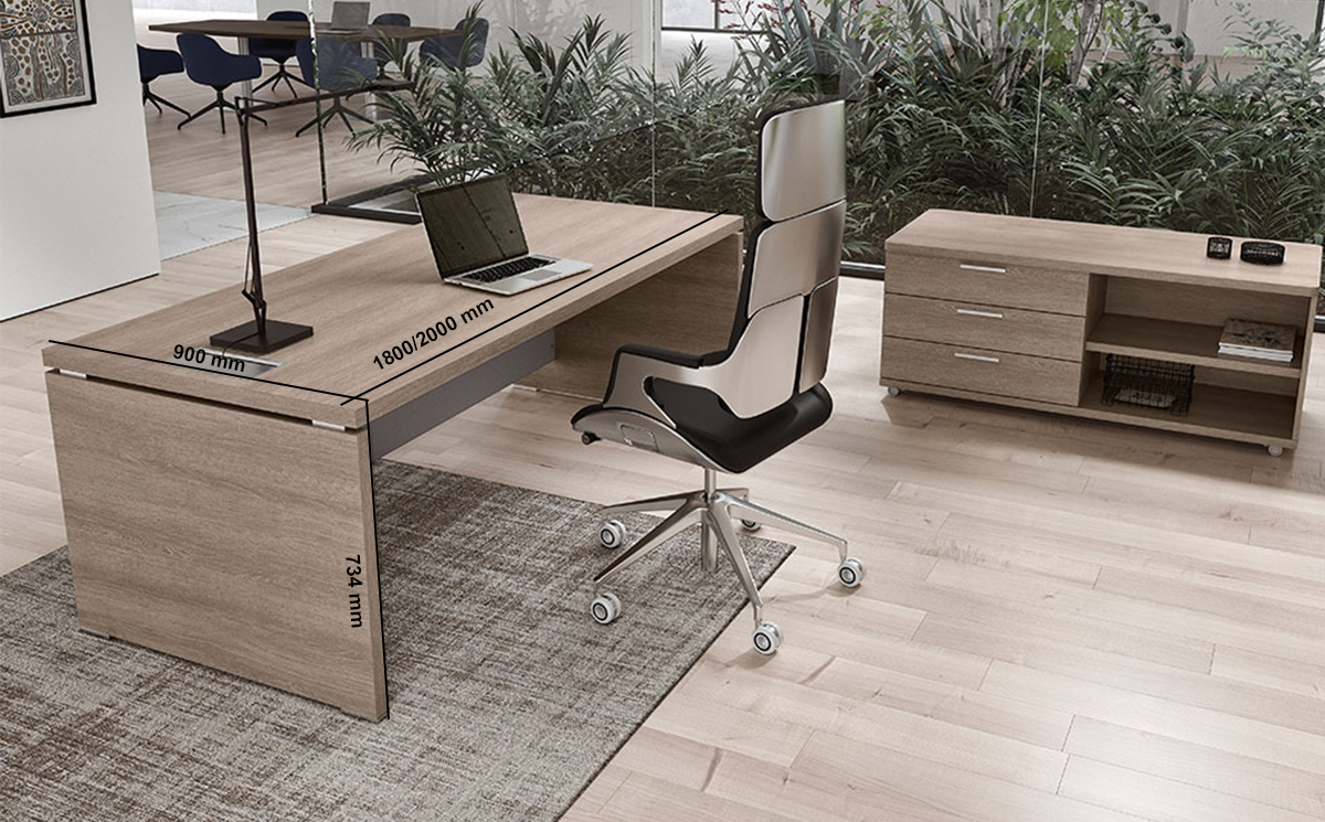 Bravvo – Executive Desk In Panel Legs Giada With Optional Return, Modesty & Credenza Unit Bravvo – Executive Desk In Panel Legs Giada With Optional Return, Modesty & Credenza Unit