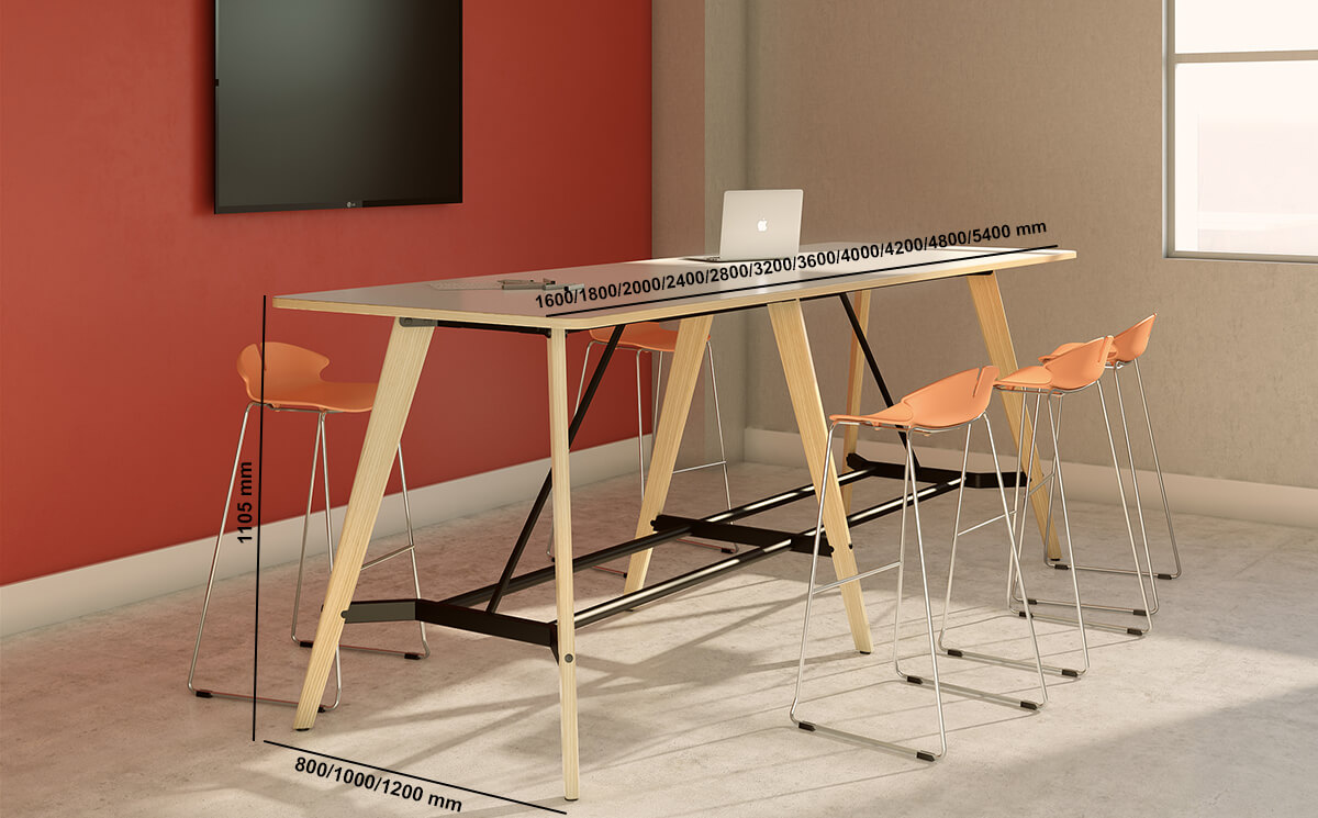 Lanzo Rectangular Meeting Tables With Leg Rest Lanzo Rectangular Meeting Tables With Leg Rest