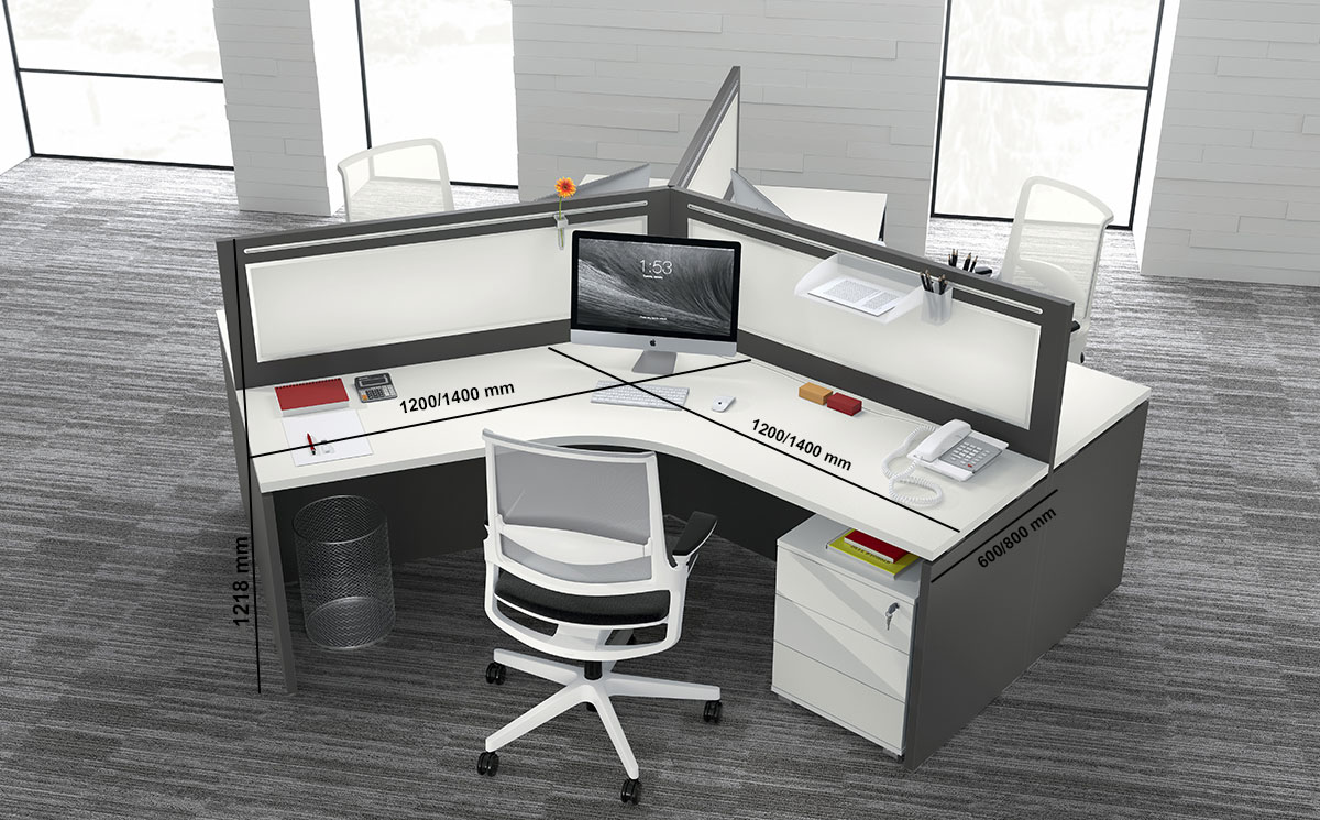 Amo 4 Slab Legs Workstation With Front Panel For 3 Persons Size Img Amo 4 Slab Legs Workstation With Front Panel For 3 Persons Size Img
