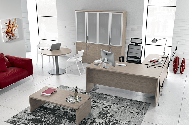 Amo – Slab Legs Executive Desk With Modesty Panel And Optional Return 01 Amo – Slab Legs Executive Desk With Modesty Panel And Optional Return 01