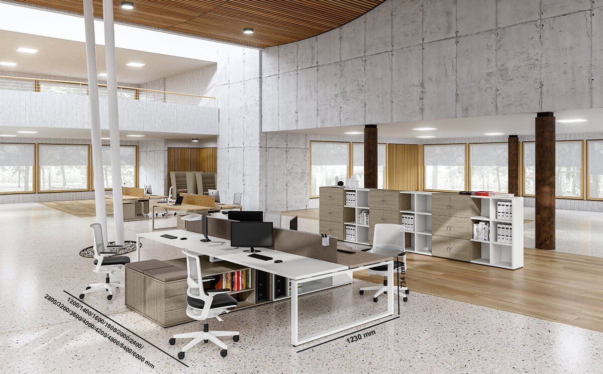 Carita 3 Ring Legs Back To Back Workstation With Credenza Unit Size Img (1) Carita 3 Ring Legs Back To Back Workstation With Credenza Unit Size Img (1)