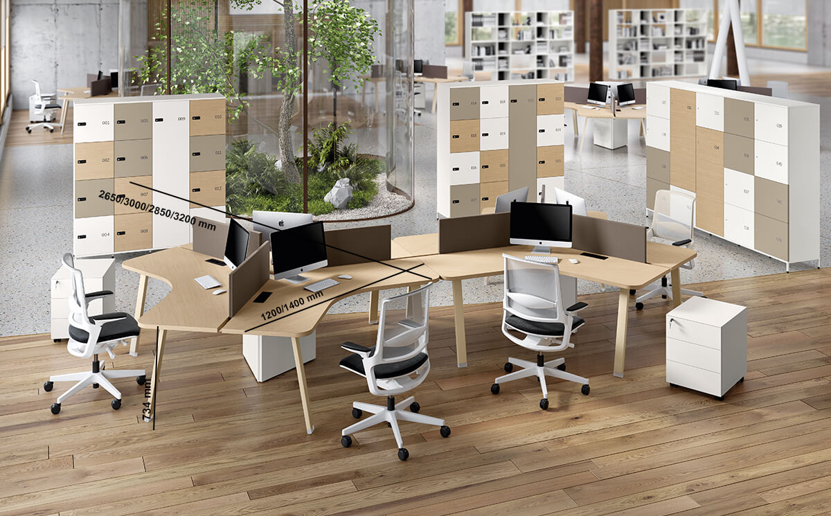 Carita 8 A Legs Curved Workstation For 3 Persons Size Img Carita 8 A Legs Curved Workstation For 3 Persons Size Img