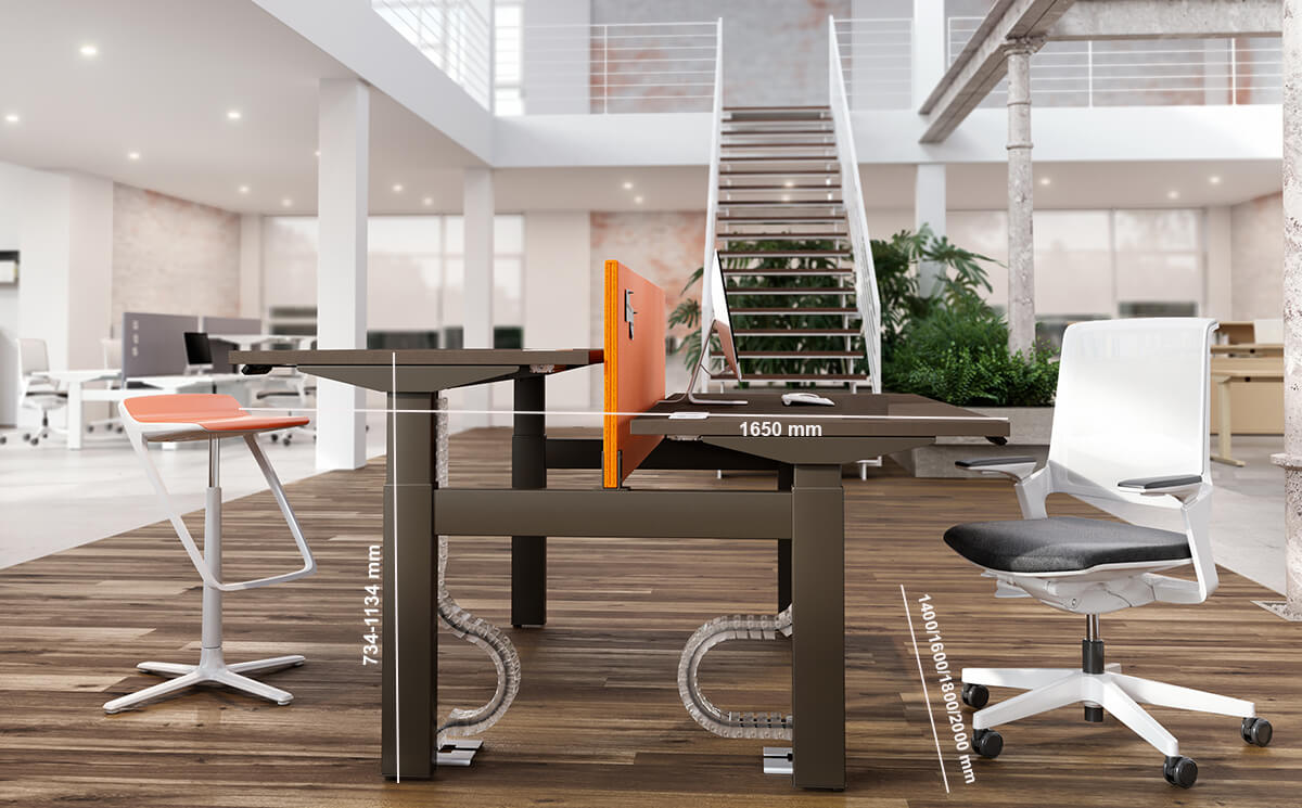 Clariss 2 Back To Back 1 Step Height Adjustable Operational Office Desk With Optional Dividing Screen Size Img Clariss 2 Back To Back 1 Step Height Adjustable Operational Office Desk With Optional Dividing Screen Size Img