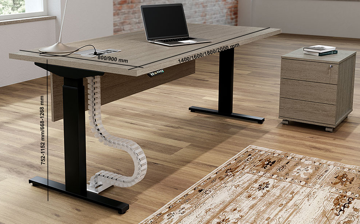 Clariss – 1 & 2 Step Height Adjustable Executive Desk With Optional Modesty Panel Clariss – 1 & 2 Step Height Adjustable Executive Desk With Optional Modesty Panel