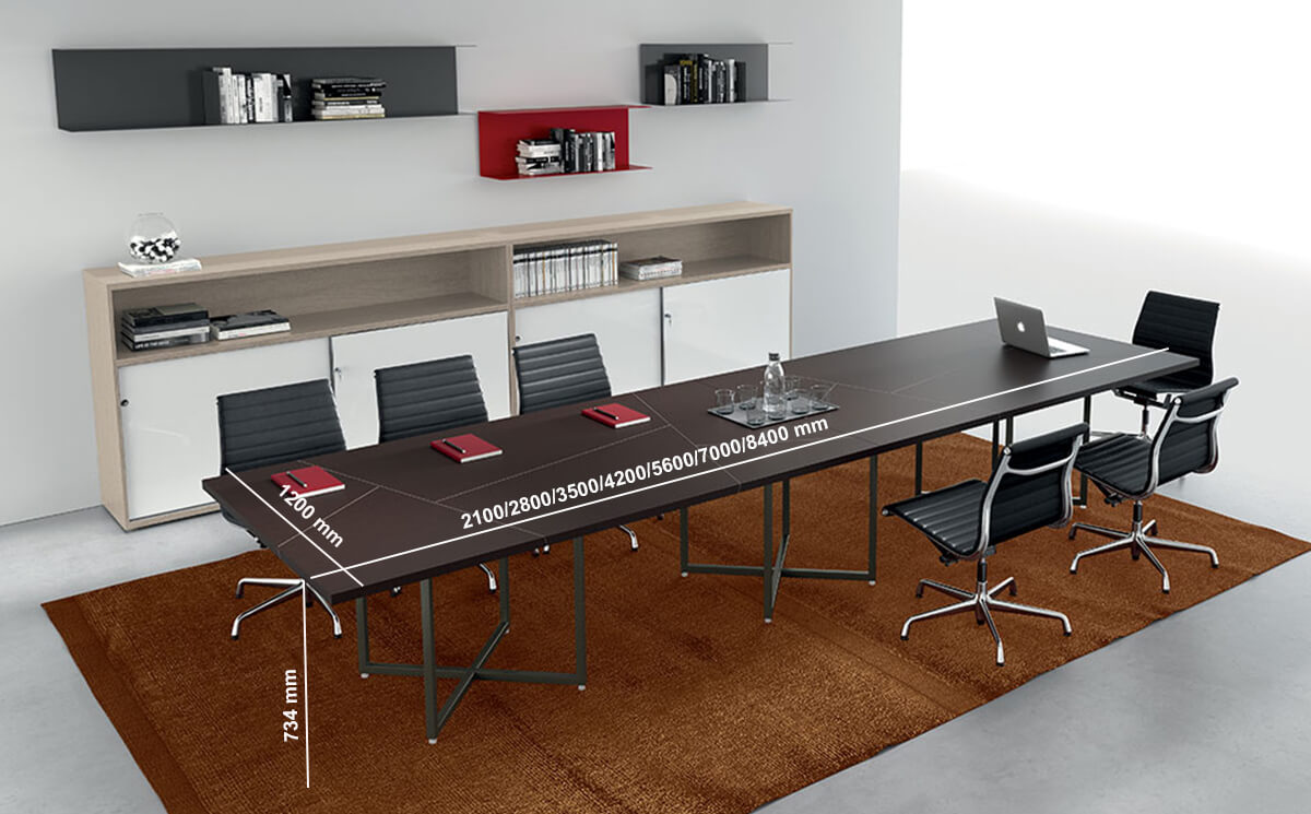 Lucan 6 – Rectangular Meeting Room Table With Leather Top Lucan 6 – Rectangular Meeting Room Table With Leather Top