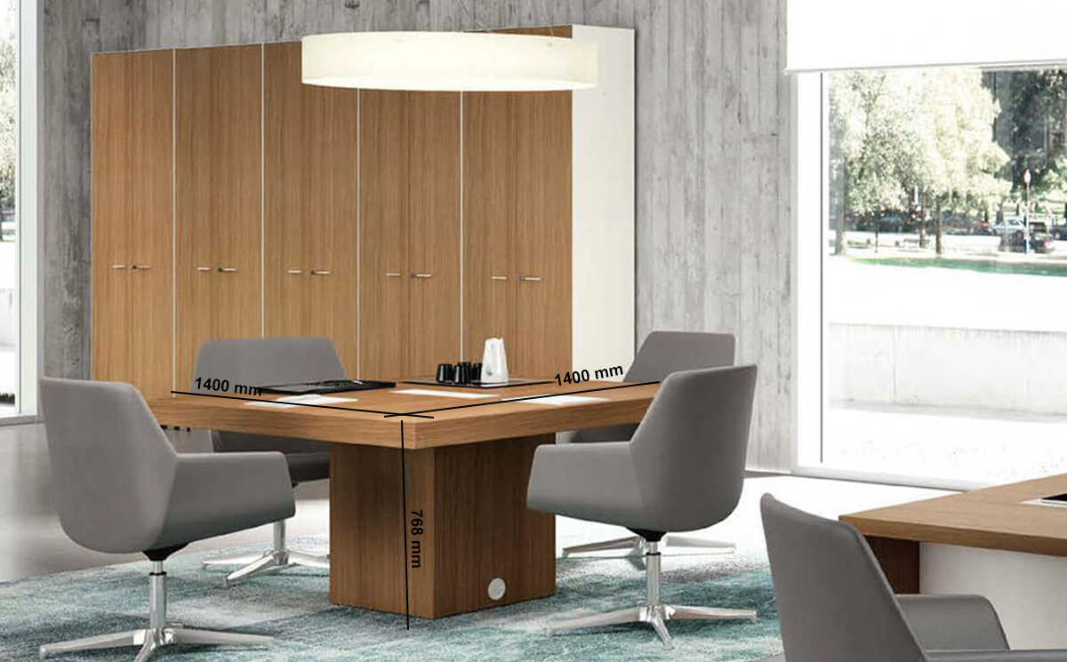 Zarah Meeting Table With Cubed Legs Zarah Meeting Table With Cubed Legs