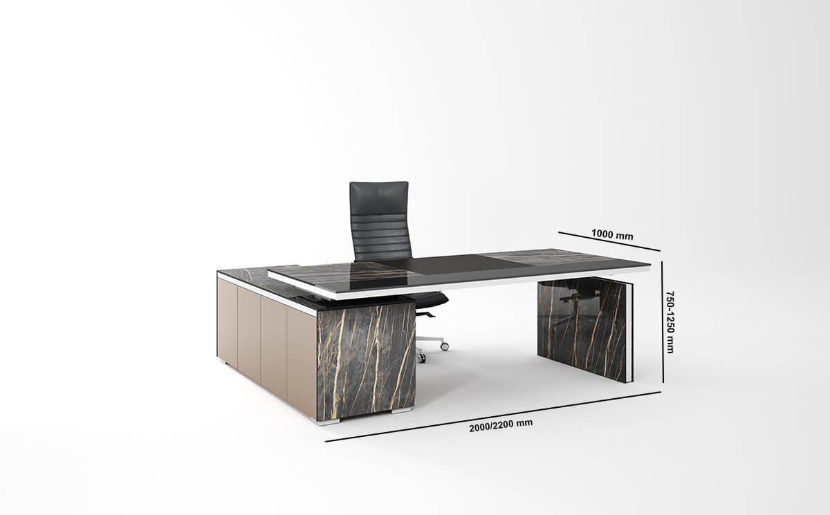 Paien – Melamine Height Adjustment Executive Desk With Optional Modesty Panel Paien – Melamine Height Adjustment Executive Desk With Optional Modesty Panel