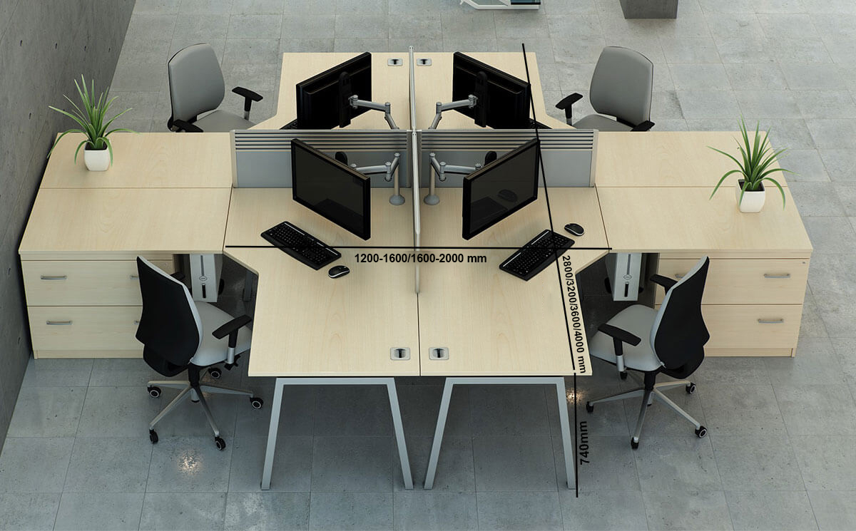 Eerav Back To Back 4 Person Operational Desk With Return Pedestal Size Img Eerav Back To Back 4 Person Operational Desk With Return Pedestal Size Img