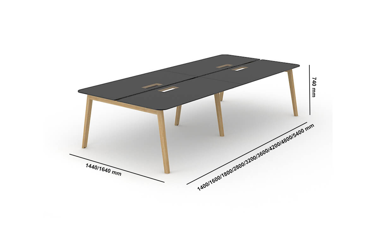 Fahri 1 Bench Desk For 2,4 And 6 Persons With Wood Legs Size Img Fahri 1 Bench Desk For 2,4 And 6 Persons With Wood Legs Size Img