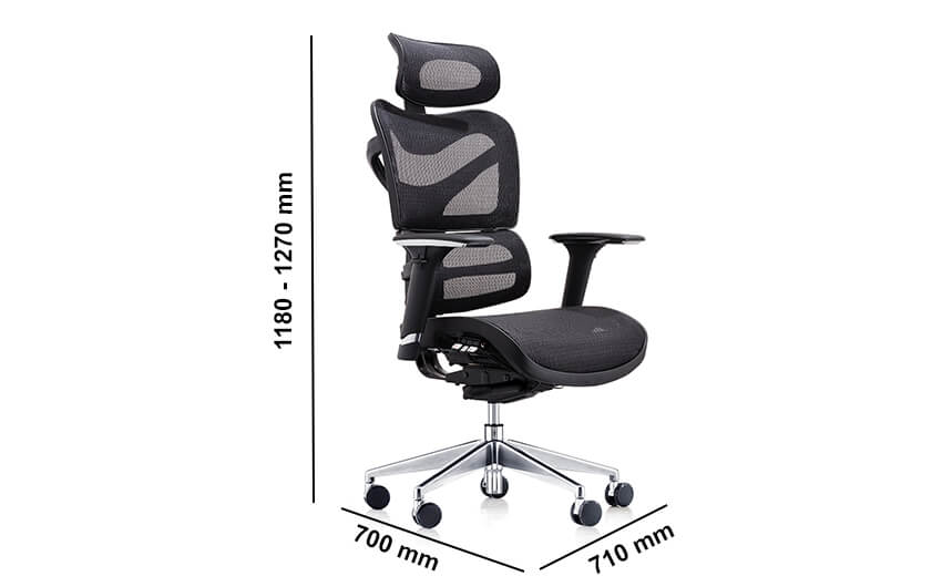 Macon Black Executive Ergonomic Mesh Chair Dimension Image Macon Black Executive Ergonomic Mesh Chair Dimension Image