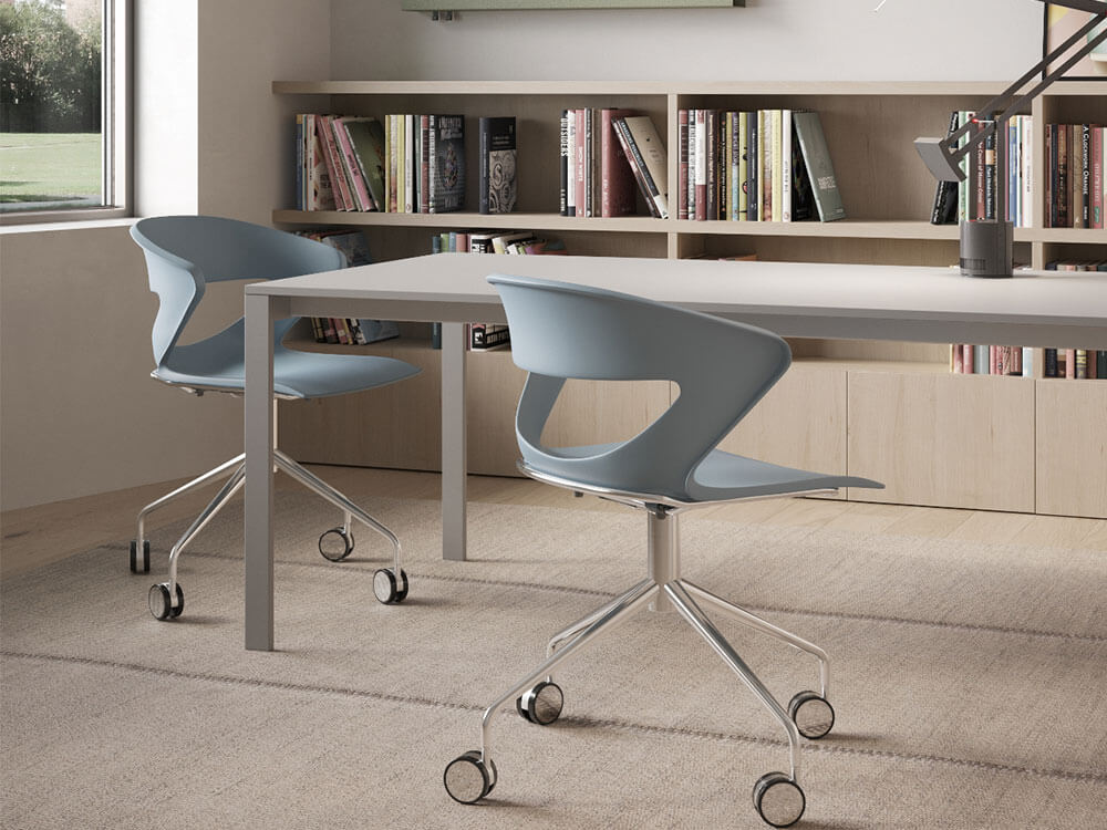 Nachni 2 Stackable Swivel With Castors Leg Chair 02 Img