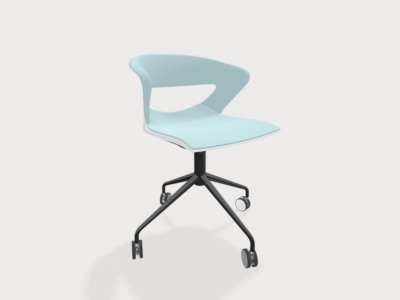 Owen 2 Stackable Swivel With Castors Leg Chair Black Frame
