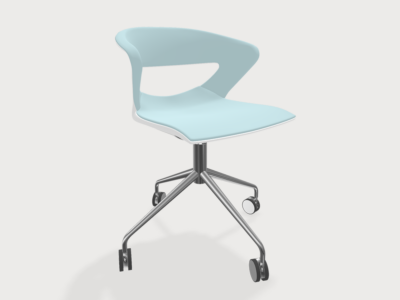 Owen 2 Stackable Swivel With Castors Leg Chair Chromed Frame