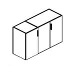 L1200 x D430 x H734 (3 Doors + 1 shelf)