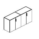 L1600 x D430 x H734 (4 Doors + 1 shelf)