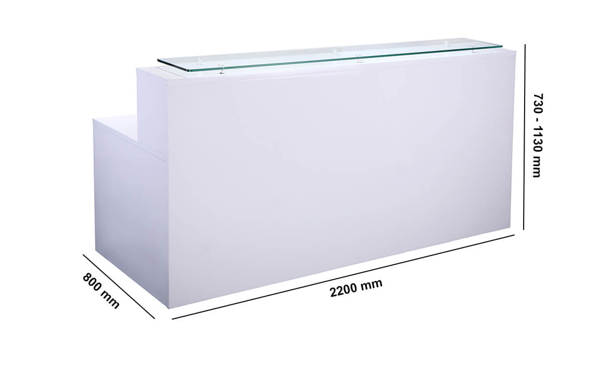 Macario White High Gloss Reception Desks Dimension Image Macario White High Gloss Reception Desks Dimension Image