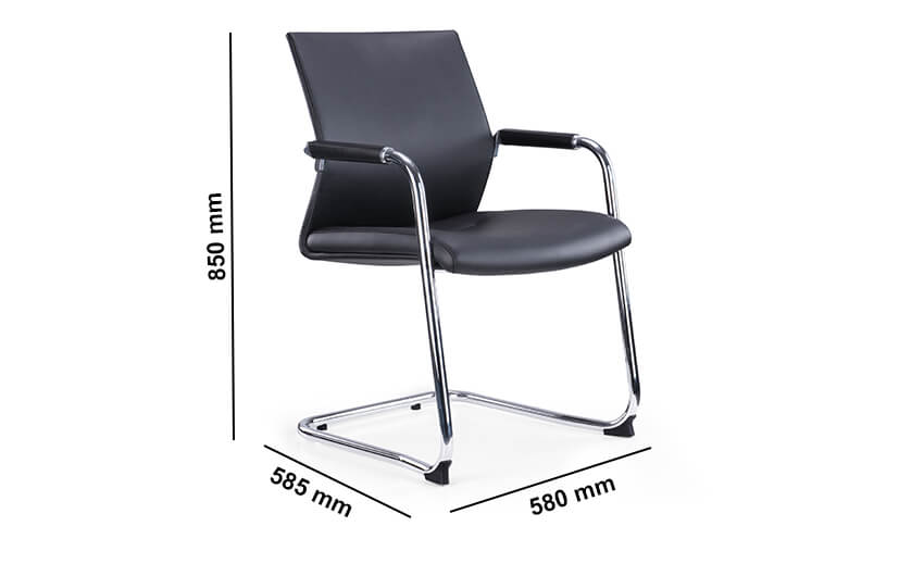 Macawi Black Faux Leather Meeting Chair Dimension Image Macawi Black Faux Leather Meeting Chair Dimension Image