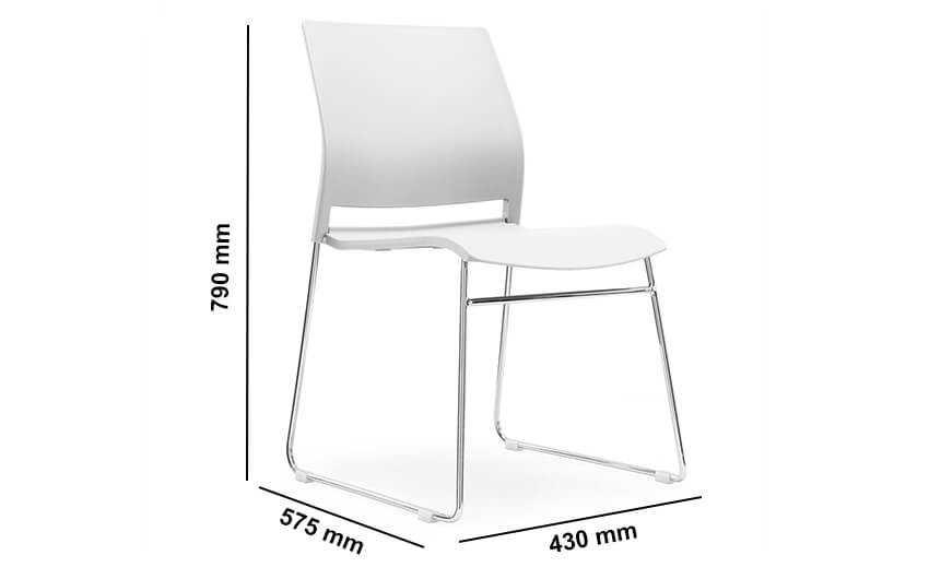 Macrae Metal A Frame Reception Chair Dimesnion Image