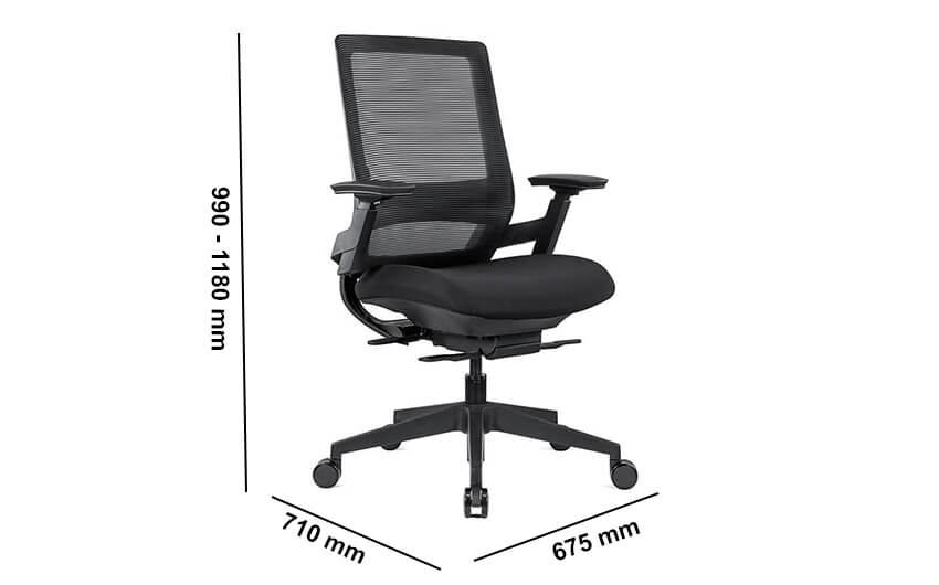 Macsen Black Ergonomic Mesh Task Chair With Optional Headrest Dimension Image Macsen Black Ergonomic Mesh Task Chair With Optional Headrest Dimension Image