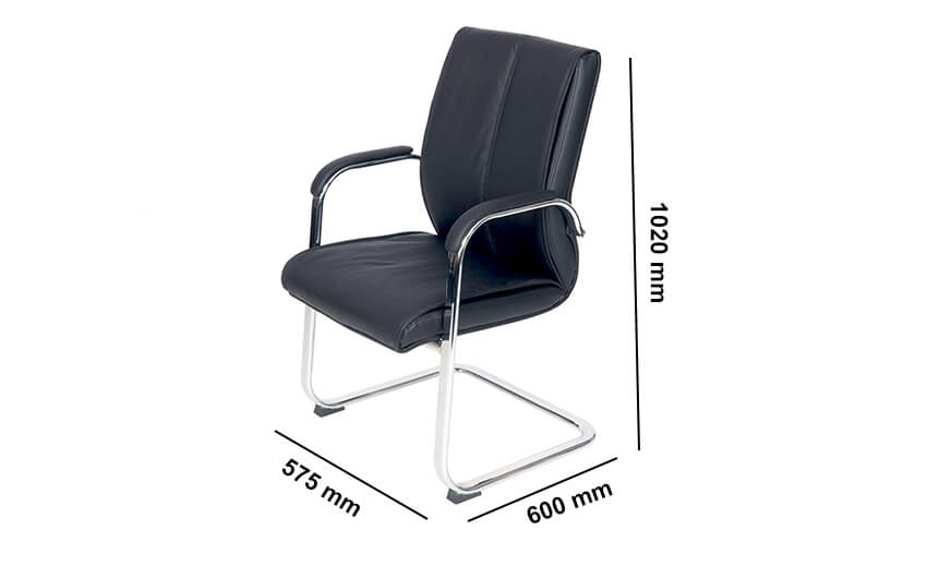 Madelaine 1 Black Faux Leather Meeeting Room Chir With Chrome Cantilever Frame Dimension Image Madelaine 1 Black Faux Leather Meeeting Room Chir With Chrome Cantilever Frame Dimension Image
