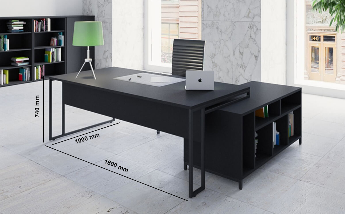 Nadalia Executive Desk With Optional Return And Credenza Unit Dimension Image Nadalia Executive Desk With Optional Return And Credenza Unit Dimension Image