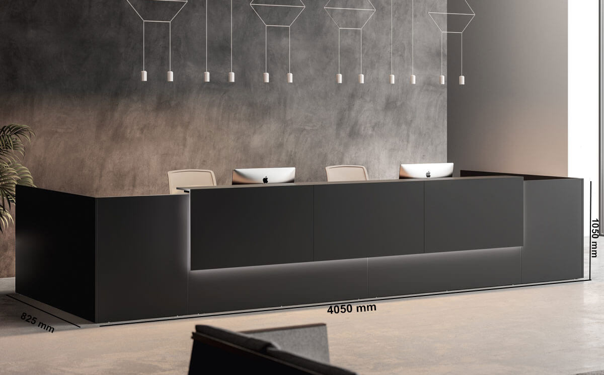 Naara 1 Large Reception Desk With Optional Overhang Panel Size Ig Naara 1 Large Reception Desk With Optional Overhang Panel Size Ig