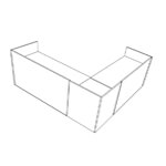 L2025 x D2025 x H1050 ( Desk Without Overhang Panel )