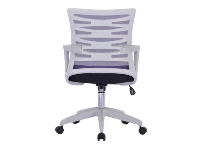 Pacari Designer Mesh Armchair With White Frame And Detailed Back Panelling 13