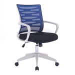 Pacari Designer Mesh Armchair With White Frame And Detailed Back Panelling 6