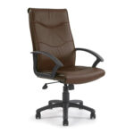 Palta High Back Leather Faced Executive Armchair With Detailed Stitching 4