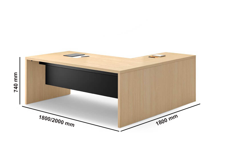 Sienna Slab Leg Executive Desk With Optional Return Size Sienna Slab Leg Executive Desk With Optional Return Size