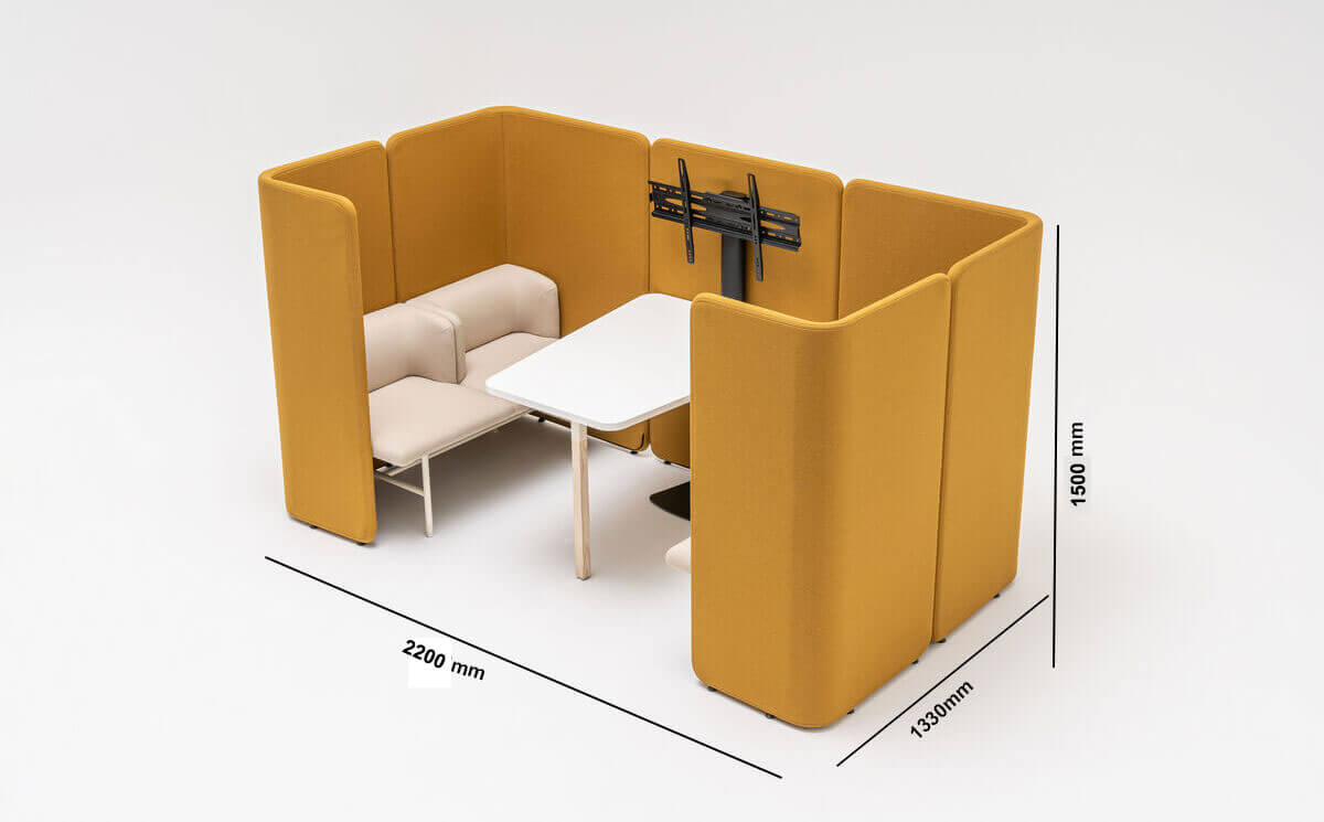 Ago – Private Work Pod With Optional Table & Tv Stand For 4 Persons Ago – Private Work Pod With Optional Table & Tv Stand For 4 Persons