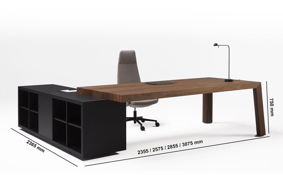 Anna – Modern Executive Desk With Credenza Unit And Optional Modesty Panel Size Image Anna – Modern Executive Desk With Credenza Unit And Optional Modesty Panel Size Image
