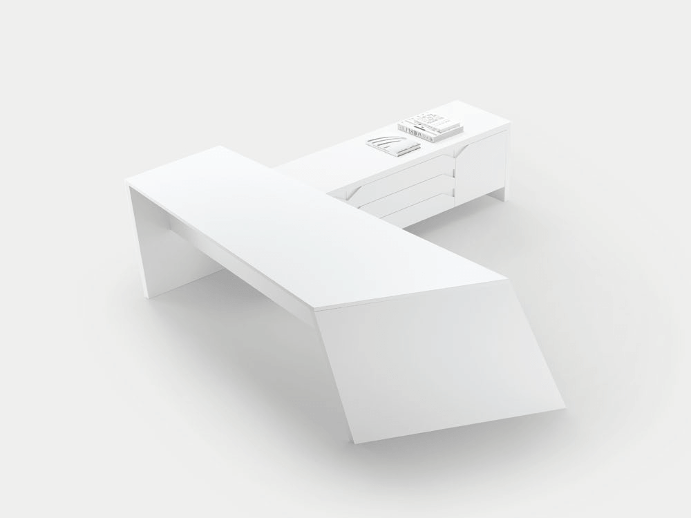 Antonia Modern Executive Desk With Optional Modesty Panel, Return And Credenza Unit 11
