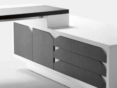 Antonia Modern Executive Desk With Optional Modesty Panel, Return And Credenza Unit 13