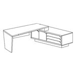 Antonia Modern Executive Desk With Credenza Leather Without Inaly Modesty Left