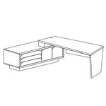 Desk without Leather Insert and with Credenza Unit and Modesty Panel