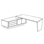 Desk without Leather Insert and with Credenza Unit