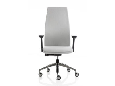 Clifton 1 High Backrest Executive Chair With Height Adjustable Armrest Black Polished Aluminum Base