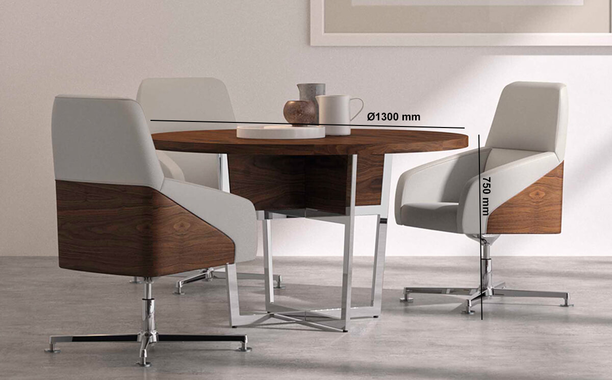 Pia 1 Round And Rectangular Meeting Table In Wood Or Lacquered Finish Dimension Image Pia 1 Round And Rectangular Meeting Table In Wood Or Lacquered Finish Dimension Image