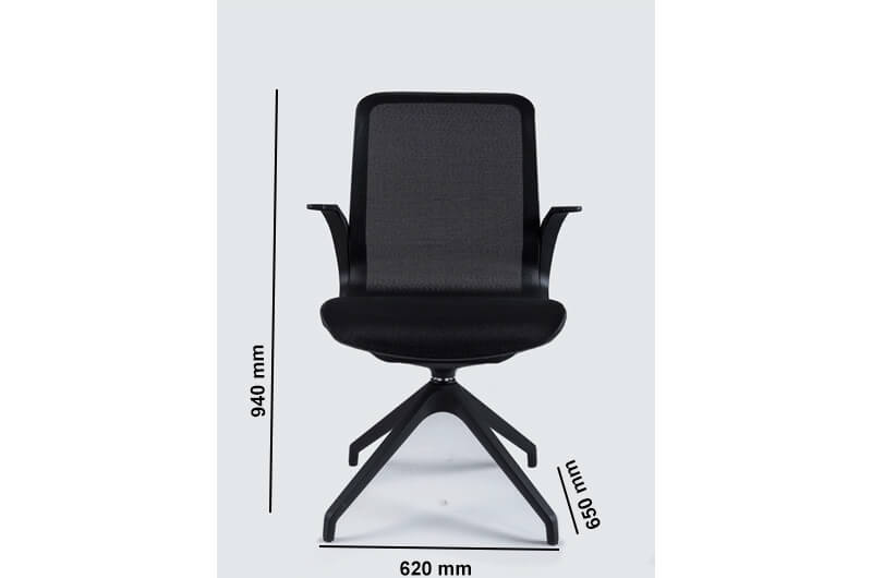 Renato Medium & High Backrest Executive Chair In 4 Legs White Nylon Armrests & Base Size Renato Medium & High Backrest Executive Chair In 4 Legs White Nylon Armrests & Base Size