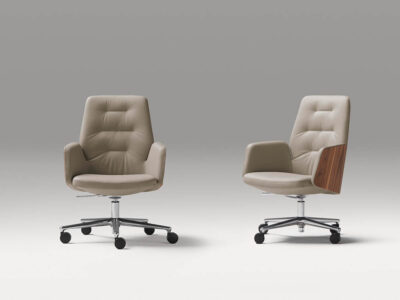 Iris Low, Medium And High Back Executive Chair With Upholstered Or Wood Finish Back 6