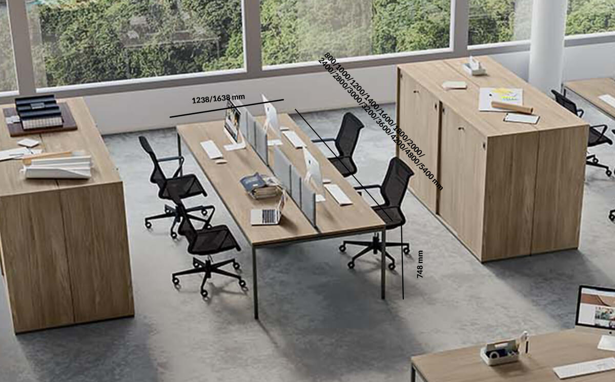 Adagio 1 Double Bench Desk Size Adagio 1 Double Bench Desk Size