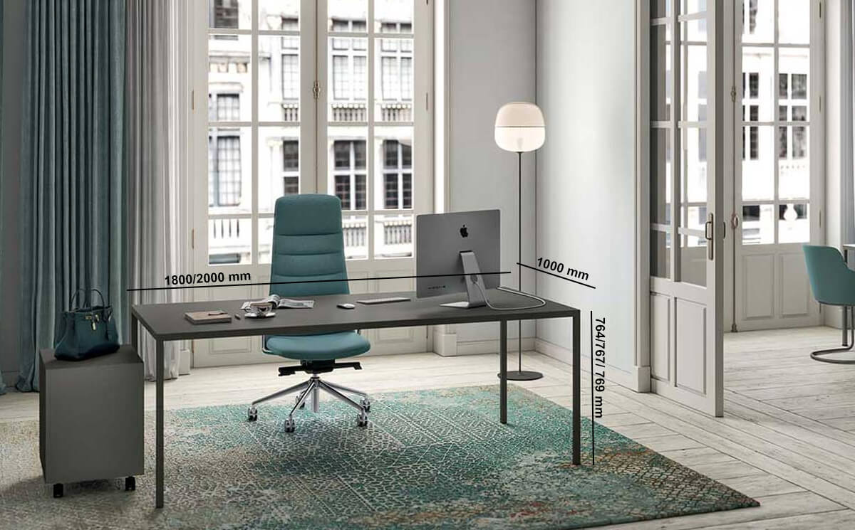 Bambina Executive Desk With Metal Stoneware Top Size Bambina Executive Desk With Metal Stoneware Top Size